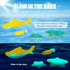 Dog Toy Floating Luminous, Squeaky Dog Toy, Glow in The Dark (Hammerhead Shark)...