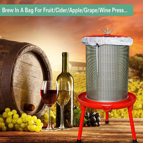 Brew Bags Reusable 2 Pack 250 Micron Fine Mesh Bag for Fruit Cider Apple Grape Wine Press Drawstring Straining Brew in a Bag (2 pack-24"×32")...