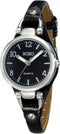 Accutime XOXO Women's XO3396 Silver-Tone Watch with Black Synthetic Leather Band...