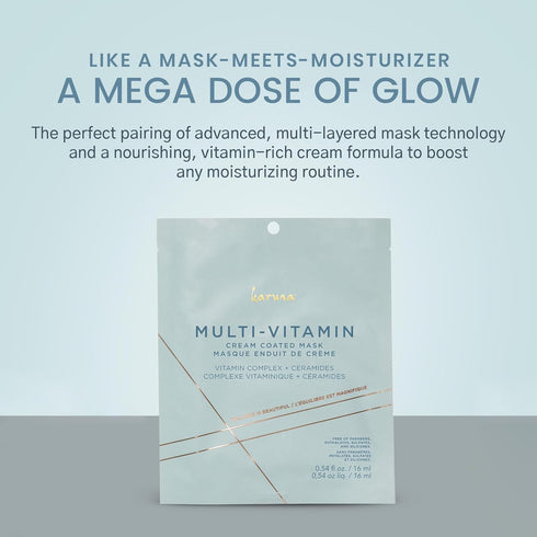 Karuna - MULTI-VITAMIN Face Masks Skincare Must-Have, Cream-Coated Vitamin-Rich Facial Masks, 1 Collagen Mask Pack...