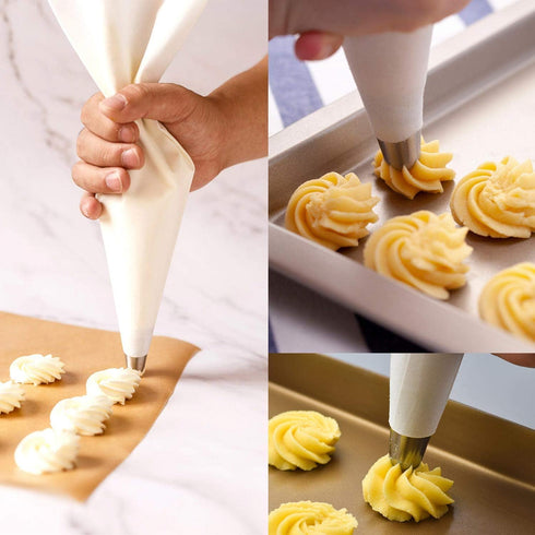 LoveBB 3 Pack Reusable Pastry Piping Bags, 14, 16, 18 Inch Canvas Cake Decorating Bags...
