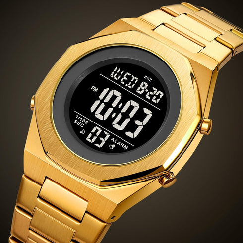 Men's Wrist Watches Stainless Steel Digital Watch Men, Hexagon Designer Watch for Men, Waterproof Watch with Alarm Date & Light...