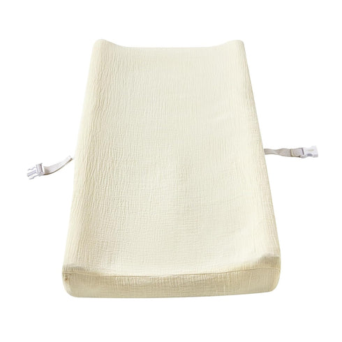 Muslin Changing Pad Cover for Baby Boys Girls, Ultra Soft Breathable Diaper Changing Table Pad Cover, Neutral Fitted Changing Pad Sheets (Beige)...