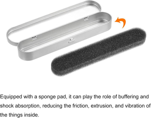 uxcell Metal Hinged Tin Box, 6pcs 6.89" x 1.5" x 0.79" Empty Tinplate Portable Storage Container with Sponge Pad, Silver Tone, for Home Organizer,...