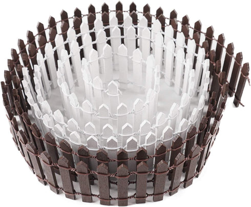 Miniature Fairy Garden Fence, 2 Pcs Mini Fence for Fairy Garden, 40 Inch Fairy Garden Fence and Gate, Brown and White DIY Wood Picket Fence, Mini ...