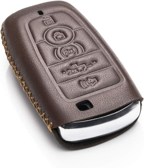 Vitodeco Leather Smart Key Fob Case Compatible with Ford Escape 2025, Bronco 2025, Explorer 2025, Edge 2025, Expedition 2025, F-150, Mustang 2025,...