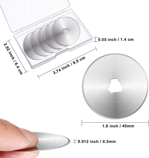 36 Packs Rotary Cutter Blades Replacement Blades Compatible with Fiskars Olfa Martelli Truecut Cutter for Patchwork Leather Quilting Sewing Arts C...