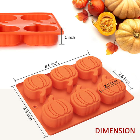 Pumpkin Muffin Mold 3 Pack Pumpkin Cake Pan Silicone Molds, Mini Cake Trays Thanksgiving Halloween Baking Molds Cupcake Pan Hot Chocolate Bomb Mol...