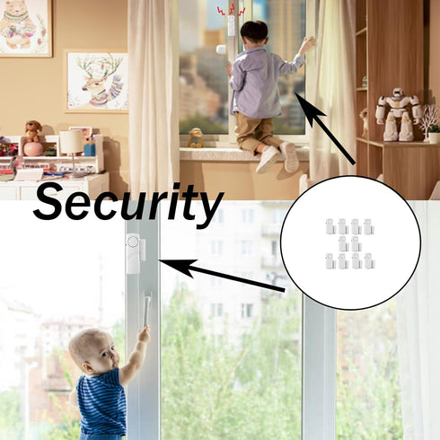 10 Pack, Door Window Alarm, Magnetic Burglar Alert Sensor, Loud Door Alarms for Kids Safety, DIY for Home Security, Office Protection,Shopping Sto...