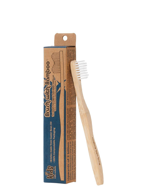 Bamboo Toothbrush Adult/Kid Mixed Family 4-Pack...