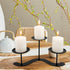 Iron Candle Holder Fireplace: Metal Candelabra Centerpiece Decor - Candle Holder Stand for 3 Candelabra Pillar Candles...