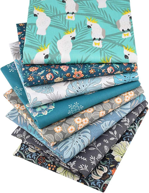 Hanjunzhao Animal Parrot Floral Fat Quarters Fabric Bundles, Quilting Fabric for Sewing Crafting, 18 x 22 inches...