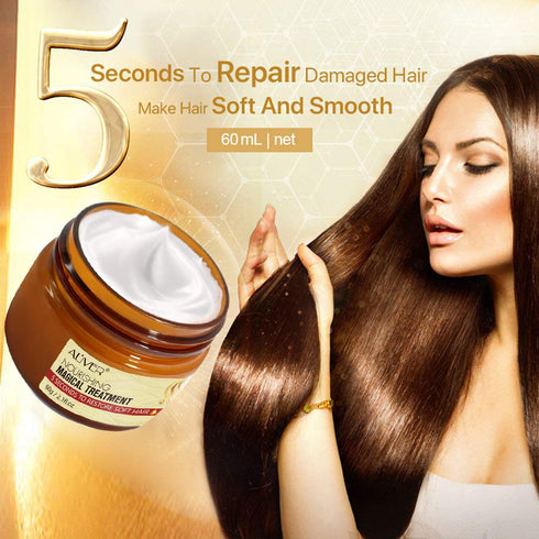 Magical Keratin Hair Treatment Mask, 2pcs Advanced Molecular Hair Roots Professtional Hair Conditioner, 5 Seconds to Restore Soft Hair, Deep Suita...