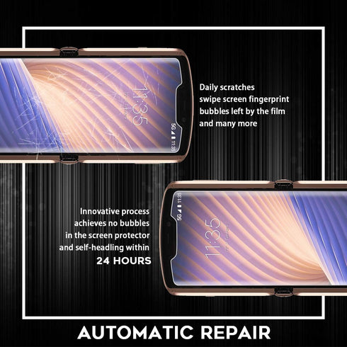 Orzero (2SET 8PCS) Compatible for Motorola Razr 5G 2020 Soft TPU Screen Protector and Back Protector (Not Glass), High Definition Anti-Scratch Bub...