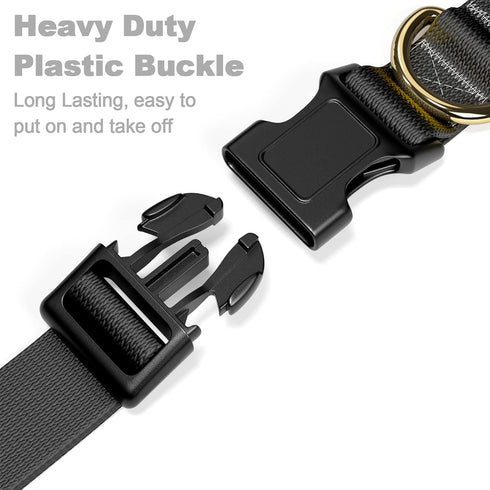 Dog Collar, Adjustable Black Dog Collar for Small Dogs, Cute Puppy Collar for Boy and Girl Dog, Classic Heavy Duty Pet Collars with Quick Release ...