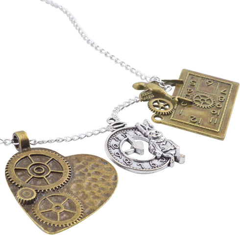 BronaGrand 20pcs Mixed Antiqued Charms Clock Face Charm Pendant, DIY Crafts, Gears, Jewelry Making, Steampunk Pendants,3 Colors...