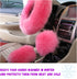 3PCS Wool Steering Wheel Cover with Fuzzy Handbrake Cover & Gear Shift Cover, Universal 15 Inch Steering Wheel Fluffy Soft Protector, Comforting W...