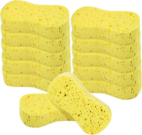 Individually Wrapped Sponges,12 Pack Car Cleaning Large Sponges, All Purpose Sponges for Cleaning, Easy Grip Thick Foam Scrubber, Giant Bone Spong...