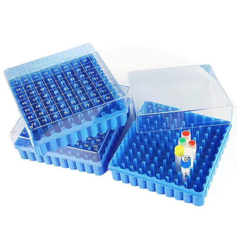 Cryogenic Storage Box - PC Cryogenic Boxes?Blue/81-Well,for 0.5, 1.5 and 2.0mL Cryotubes (Pack of 1)...