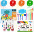 27PCS Kids Washable Finger Paint Set, Non Toxic Finger Paints 8 Colors, Finger Paint Paper, Brushes, Sponges, Art Painting Supplies for Toddlers,F...