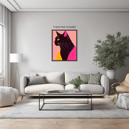 Posterizer 1 pcs-cute colorful art for cat lovers-Abstract & Modern Art-Art for Animal Lovers-Gift for Men Women Entrepreneur Teens - UNFRAMED Wal...