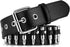 Bullet Studded Belt, Punk Rivet Belt Black Leather Rock Belt with Silver Bullet for Women Men...