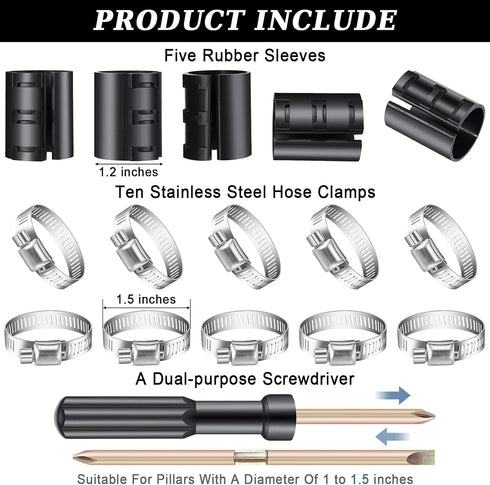 Ferraycle Fixing a Sinking Office Chair Cylinder Alternatives 10 Pieces Stainless Steel Hose Clamps 5 Pieces Gas Lift with Dual-Purpose Screwdrive...