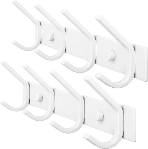 WEBI Coat Rack Wall Mounted,Coat Hooks Wall Mount,Coat Hanger Wall Hook Rack,4 Hooks for Hanging Coats,Hats,Jacket,Clothes,White,2 Packs...