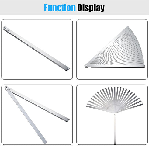Stainless Steel Feeler Gauge Measuring Tool Dual Marked Metric and Imperial Measuring (0.038-1.02 mm,25 Blades)...