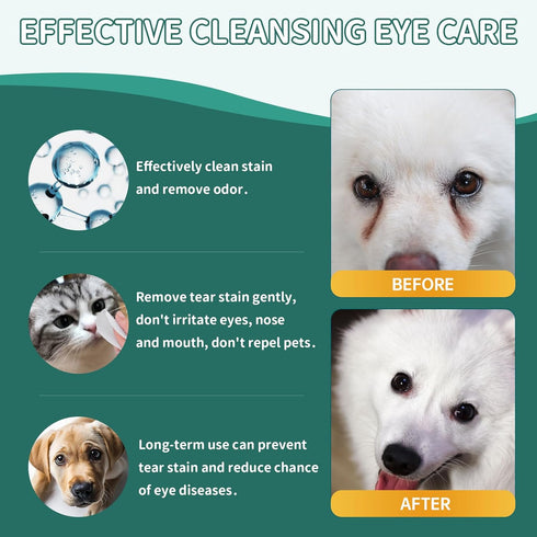 VICSOM Eye Wipes for Dogs & Cats, 200 Pcs Cat Dog Eye Wipes Tear Stain Remover, Pet Eye Wipes Presoaked & Textured Eye & Face Wipes, Gently Remove...