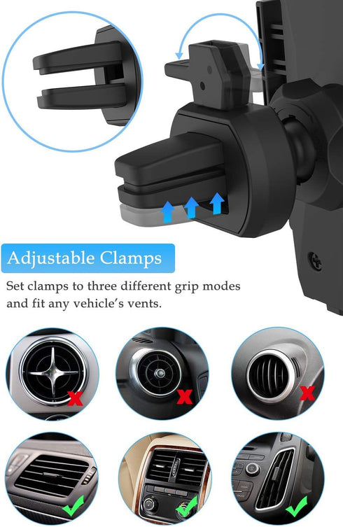 KOMOI Cell Phone Holder for Car, Universal Car Air Vent Mount with Adjustable Compatible with iPhone 11 Pro Max XS XS Max XR X 8 8+ 7 7+ SE 6s 6+ ...