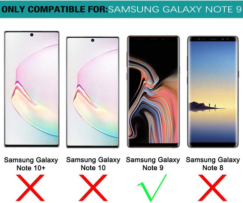 SURITCH Case for Samsung Galaxy Note 9,?Built in Screen Protector??Support Wireless Charging? Soft TPU Back Cover+PC Bumper Full Body Protective C...