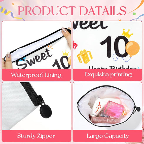 10th Birthday Gifts for Girls, Makeup Bag for Girls Daughter Sister, Sweet 10 Year Old Girl Birthday Gift Ideas, Cosmetic Bag with Girls Birthday ...
