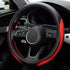 LABBYWAY Microfiber Leather Auto Car Steering Wheel Cover, Universal 15 Inch Anti-Slip Wheel Protector, Red...