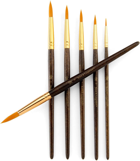 Royal & Langnickel Royal Zip N' Close Gold Taklon Round 6-Piece Brush Set...