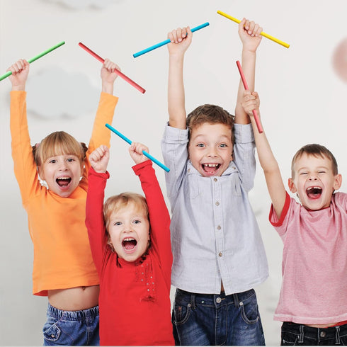 24 Pieces Rhythm Sticks Rhythm Music Lummi Sticks Classroom Rhythm Instruments Musical Sticks 4 Colors Wood Sticks for Girls Boys Classroom Play (...