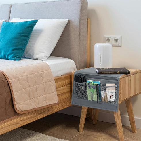 MCPINKY Bedside Storage Organizer, Couch Caddy Bedside Caddy Grey for Remote Control Magazine Phone...