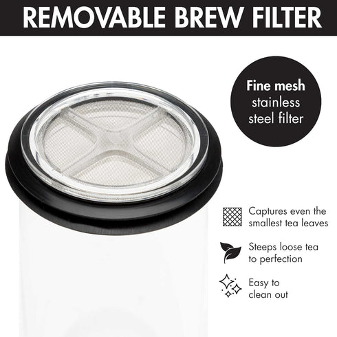 Primula Press and Go Iced Tea Maker, Travel Tumbler, Infuser Bottle, Leak-proof Flip-top Lid with Carry Loop, Dishwasher Safe, Made without BPA, 1...