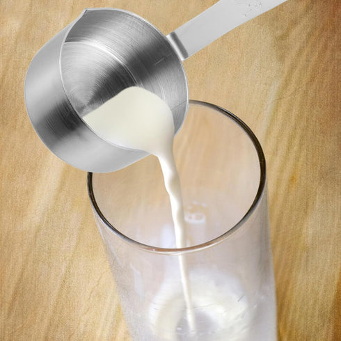 Amosfun Stainless Steel Saucepan Butter Melting Pot Milk Heating Pot with Dual Spouts and Long Handle 60ml Stove Top Sauce Pan for Coffee Milk But...