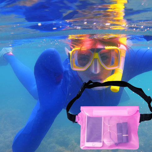 Waterproof Bag with Waist Strap (2 Pack),Waterproof Phone Pouch,Waterproof Fanny Pack for Women,Waterproof Dry Bags,Water Proof Bag Wallet Case fo...