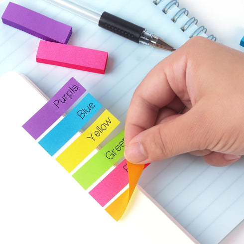 30 Pads 0.6x2 Inch Sticky Notes Flags Tabs Page Markers 10 Bright Color Sticky Index Tabs Page Flags 80 Sheet/Pad...