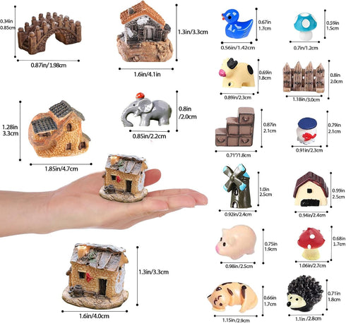 113 PCS Fairy Garden Accessories,Miniature Fairy Garden Accessories Outdoor,Fairy Garden Kit,Fairy Garden Animals, Miniature Figurines,Micro Lands...
