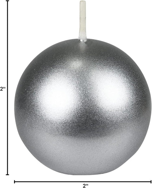 Zest Candle 12-Piece Ball Candles, 2-Inch, Metallic Silver...