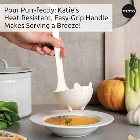 NEW!! Katie Cat Soup Ladle by OTOTO - White Cat, Cooking Gifts, Gifts for Cat Lovers - Cat Gift, Cute Kitchen Accessories, Funny Kitchen Gadgets, ...