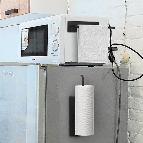 Magnetic Paper Towel Holder for Fridge, Toilet Paper Roll Holder Magnetic Paper Towel Rack Wall Mount Fridge Organizer for Paper Towels Rolls Bath...