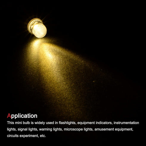 MECCANIXITY E10 Screw Base LED Bulb DC 6.3V 0.25W Round Top Mini Spot Light, Warm White Pack of 10...