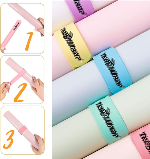 TECKWRAP Vinyl Roll Holder Craft Vinyl Storage Organizer - Silicone Slap Bracelets For Kids 6 Pcs/Set Slap Bands Wristband for School Party Home D...