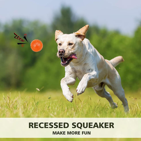petizer 6 Pack 3.5” Squeaky Dog Toy Balls, Floating Dog Pool Balls, Spiky Dog Balls, Durable Interactive Fetch Toys for Puppy, Dog Chew Toys for T...