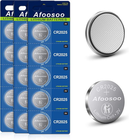 CR2025 3V Lithium Coin Battery – 15 Pack CR 2025 Battery for Car Remote Control Key Fob Mercedes Benz MB Fitbit Zip Watch Garmin Vivofit Jr 3 Ther...