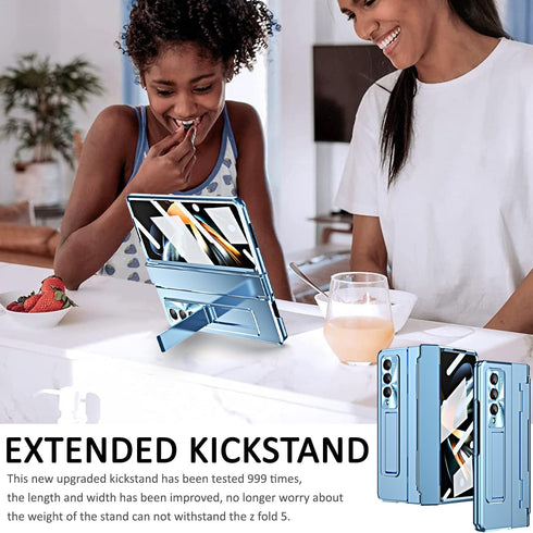 Miimall Compatible Samsung Galaxy Z Fold 5 Case, Z Fold 5 Case with Upgraded Hinge Protection+ Camera Lens Film + Front Screen Protector + Luxury ...